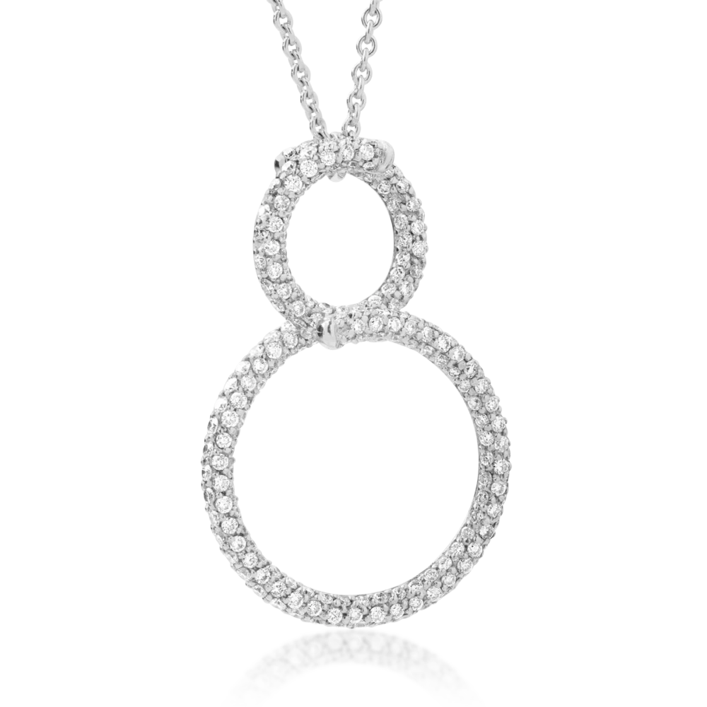 Lant cu pandantiv din aur alb cu diamante de 1.13ct - imagine 2