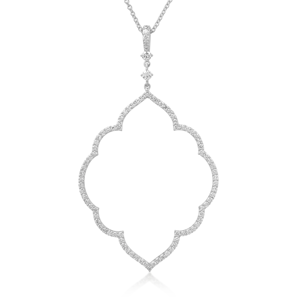 Lant cu pandantiv din aur alb cu diamante de 1.27ct