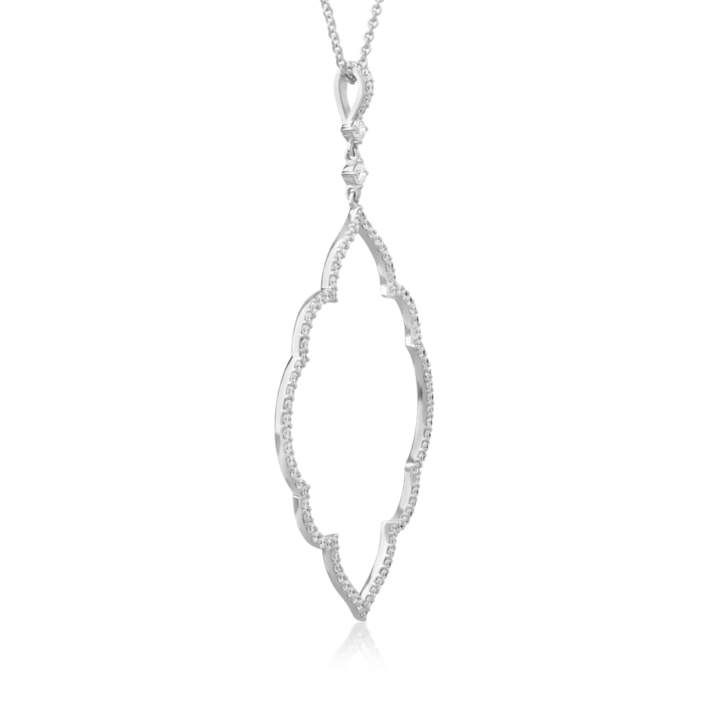 Lant cu pandantiv din aur alb cu diamante de 1.27ct - imagine 3