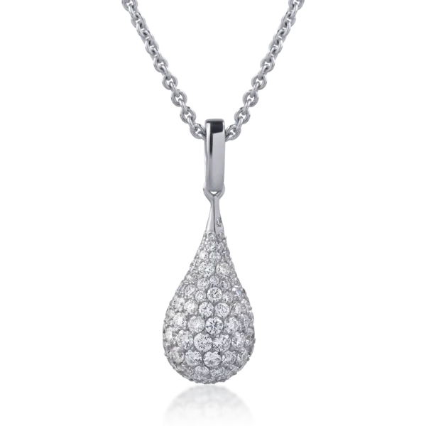 Lant cu pandantiv din aur alb cu diamante de 1.51ct