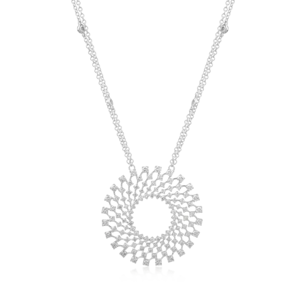 Lant cu pandantiv din aur alb cu diamante de 2.04ct