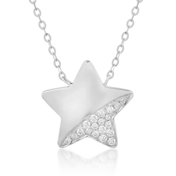 Lant cu pandantiv din aur alb cu lapis lazuli de 1ct si diamante de 0.079ct