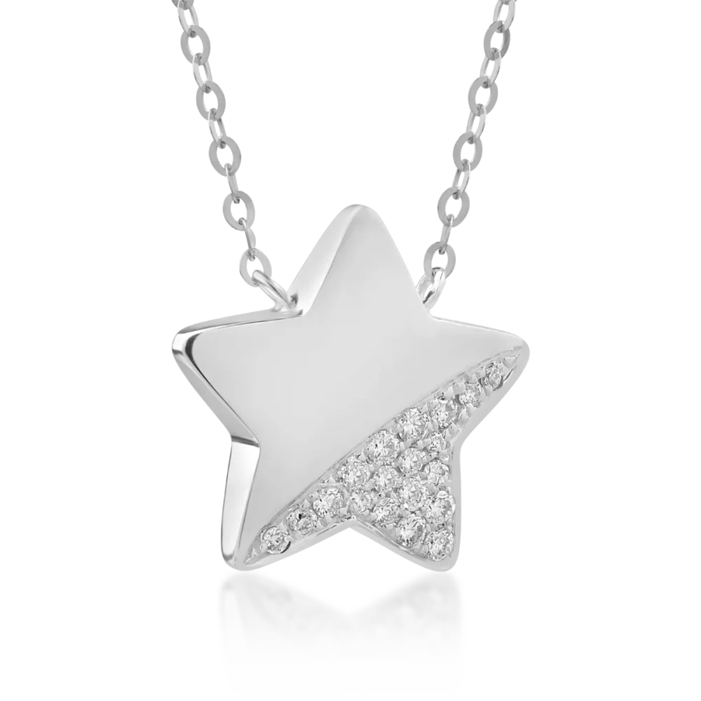 Lant cu pandantiv din aur alb cu lapis lazuli de 1ct si diamante de 0.079ct - imagine 2