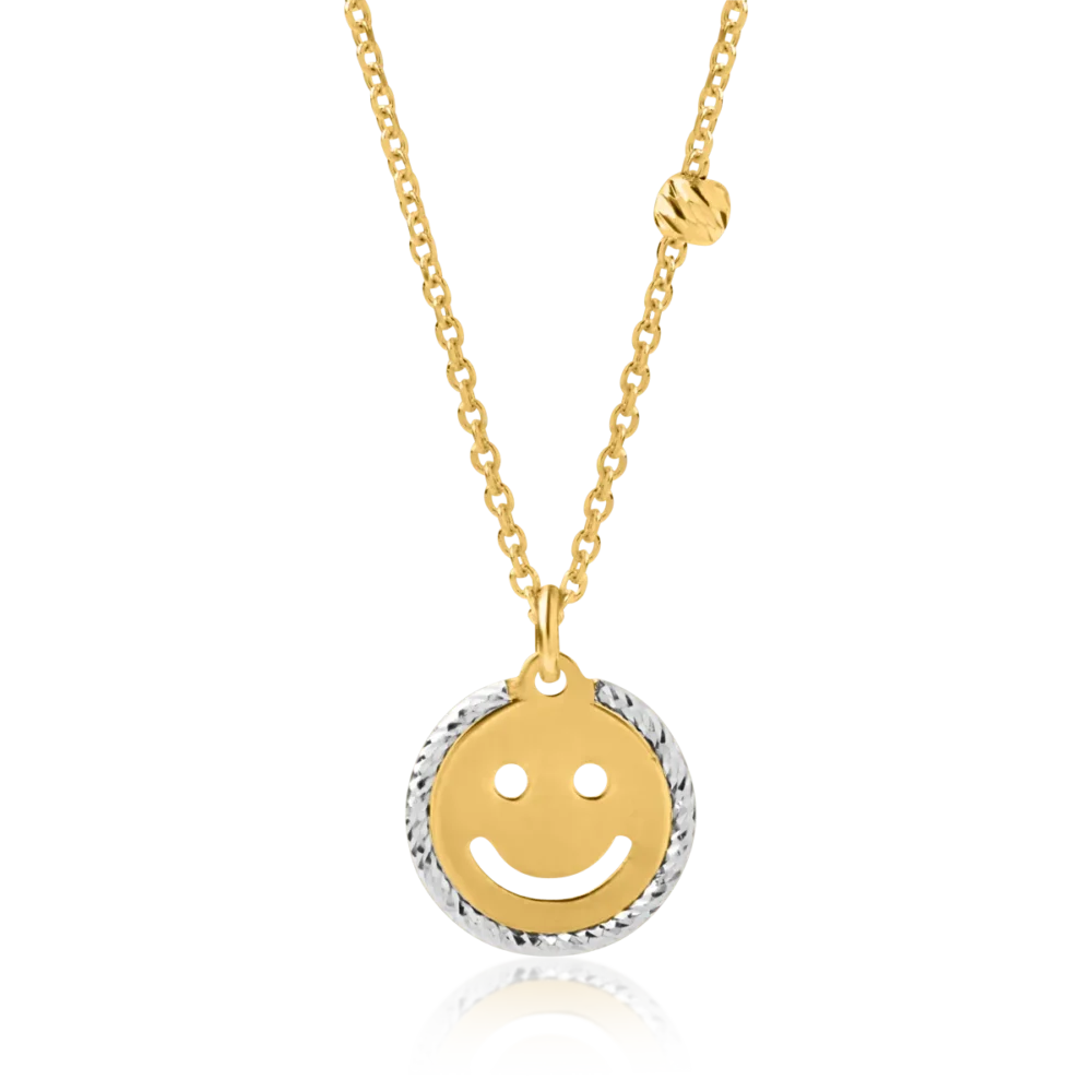 Lant cu pandantiv din aur alb-galben