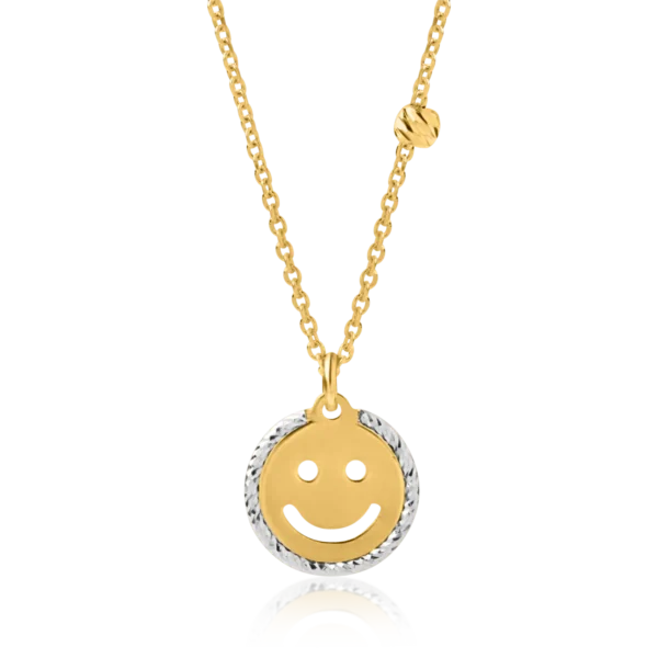 Lant cu pandantiv din aur alb-galben