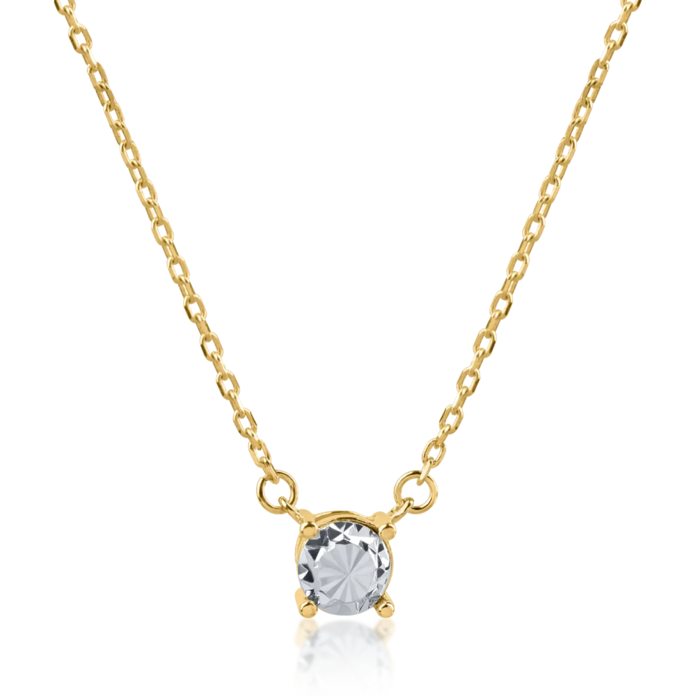 Lant cu pandantiv din aur alb-galben