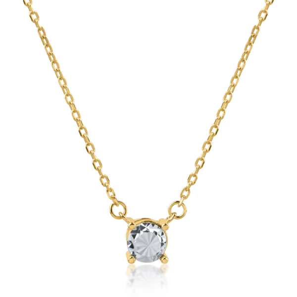 Lant cu pandantiv din aur alb-galben