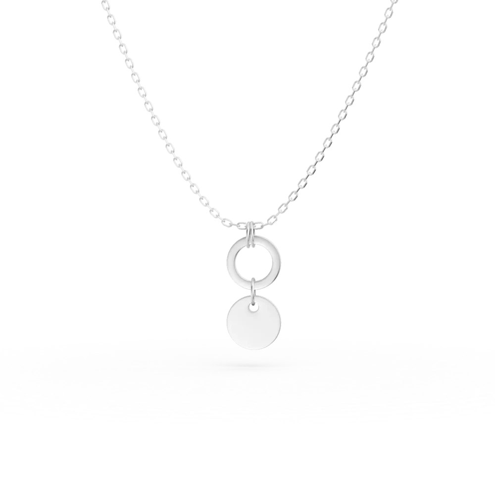 Lant cu pandantiv din aur alb