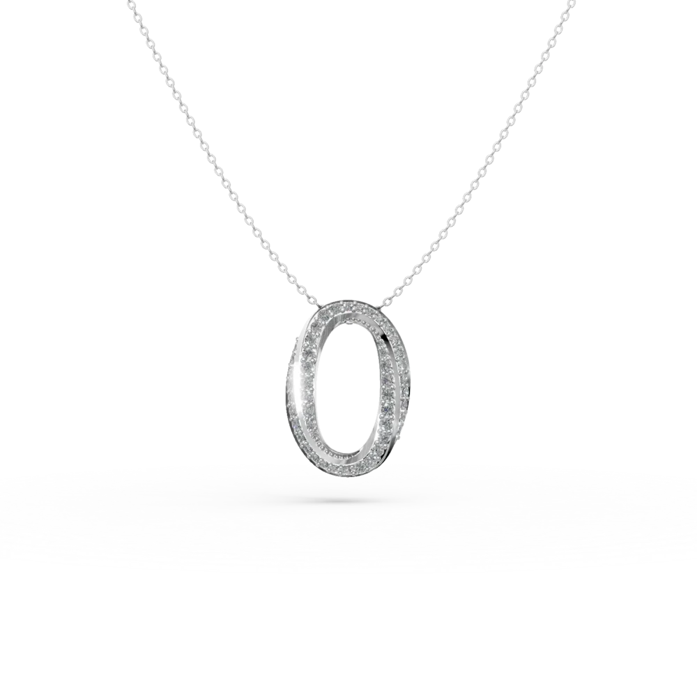 Lant cu pandantiv din aur alb