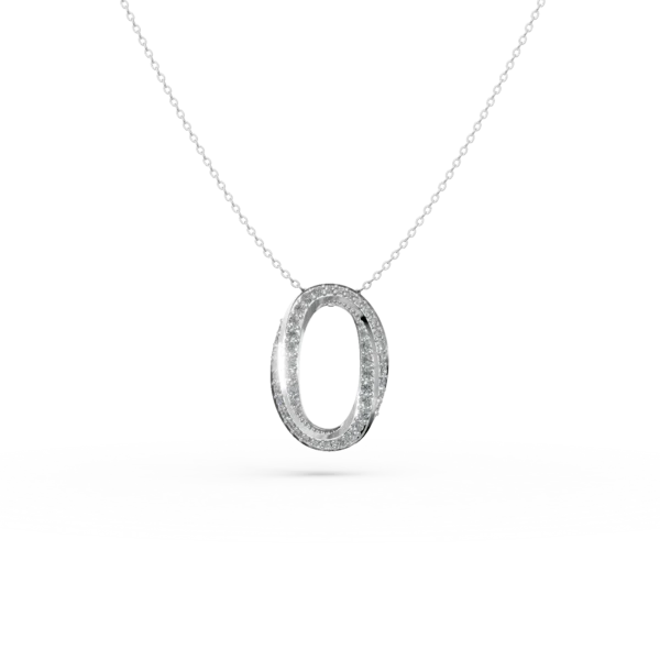 Lant cu pandantiv din aur alb