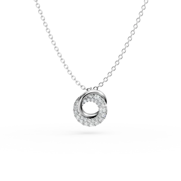 Lant cu pandantiv din aur alb