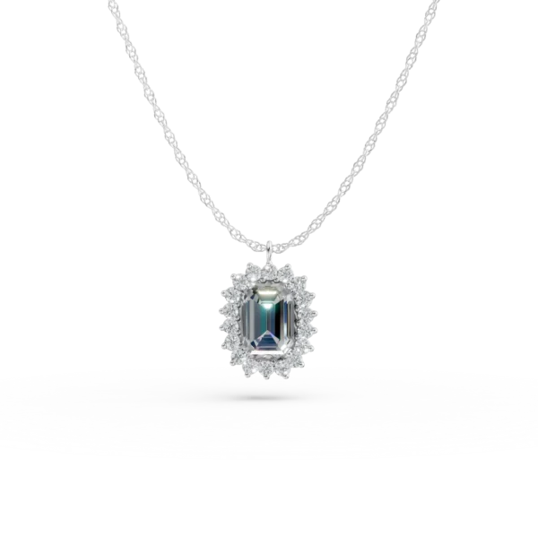 Lant cu pandantiv din aur alb