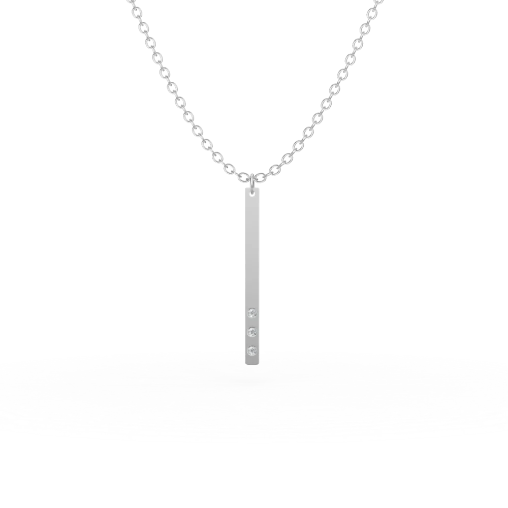 Lant cu pandantiv din aur alb