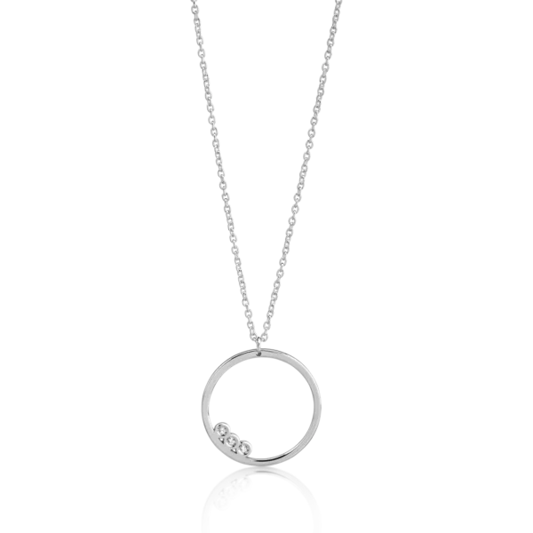 Lant cu pandantiv din aur alb