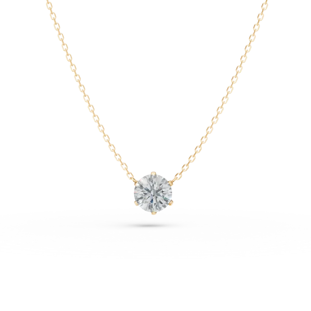 Lant cu pandantiv din aur galben cu diamant de 0.3ct