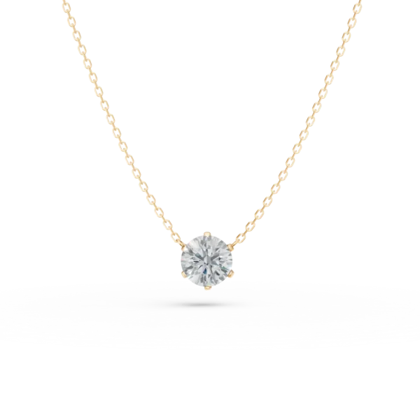 Lant cu pandantiv din aur galben cu diamant de 0.3ct