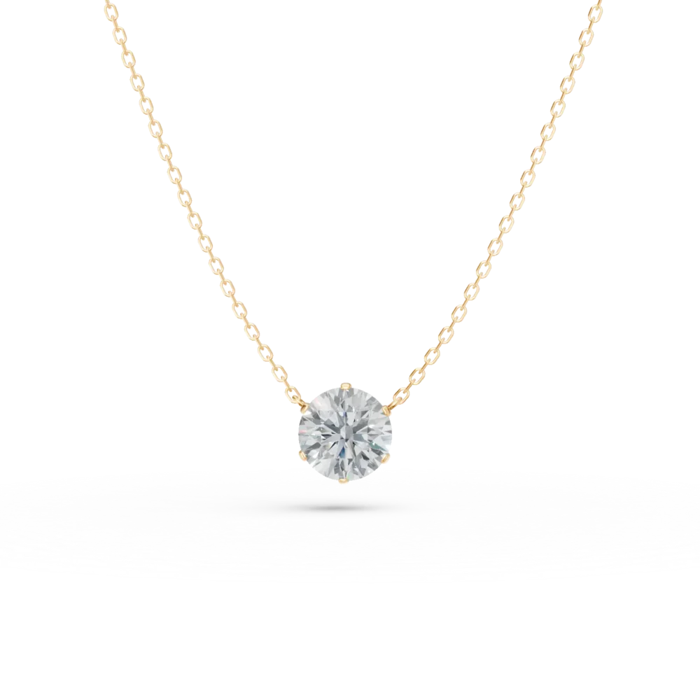 Lant cu pandantiv din aur galben cu diamant de 0.4ct