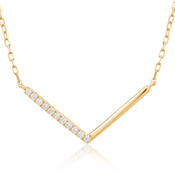 Lant cu pandantiv din aur galben cu diamante de 0.052ct