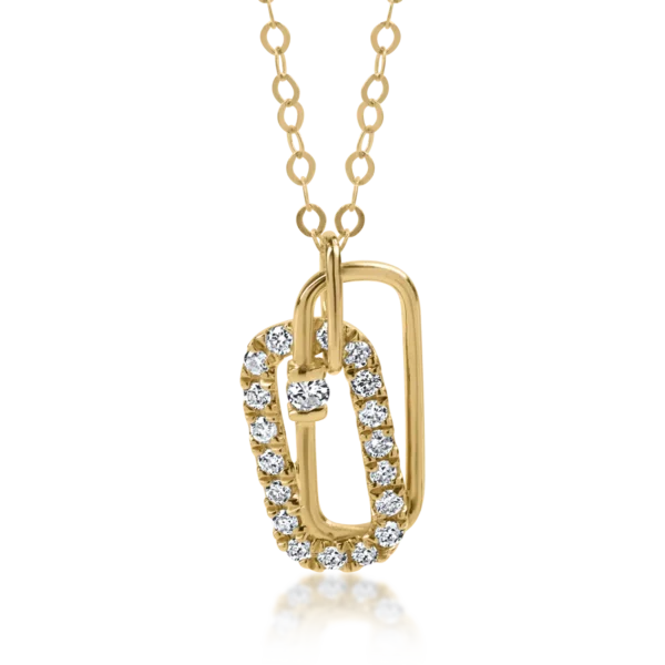 Lant cu pandantiv din aur galben cu diamante de 0.12ct