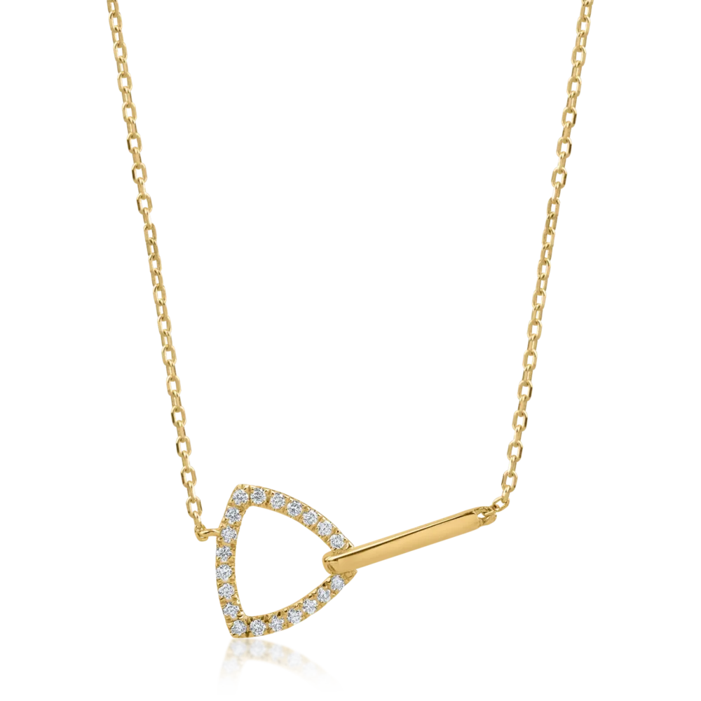Lant cu pandantiv din aur galben cu diamante de 0.17ct