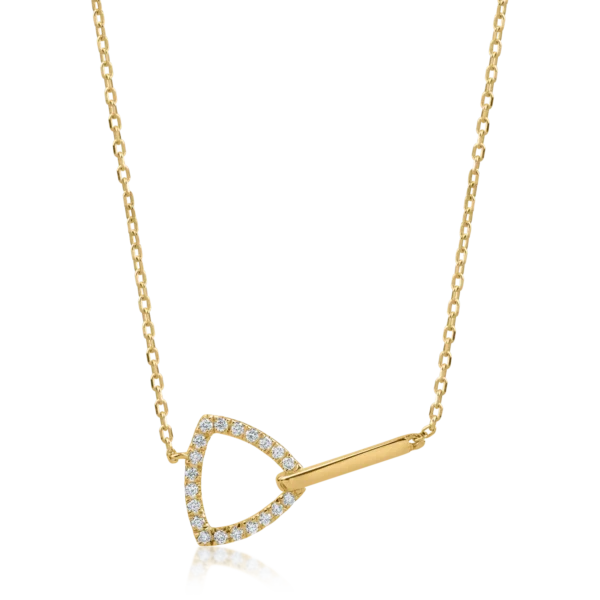 Lant cu pandantiv din aur galben cu diamante de 0.17ct