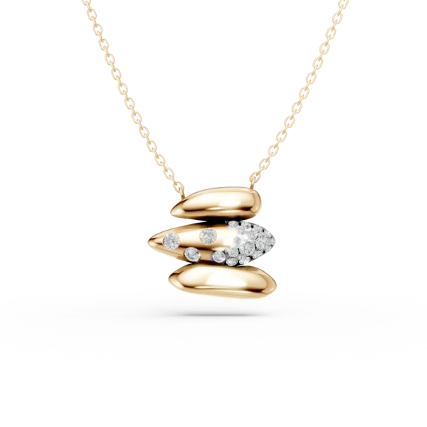 Lant cu pandantiv din aur galben cu diamante de 0.2ct