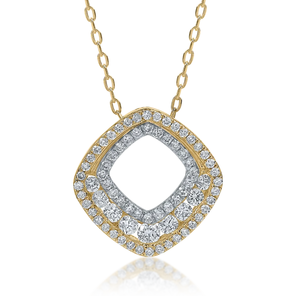 Lant cu pandantiv din aur galben cu diamante de 0.52ct