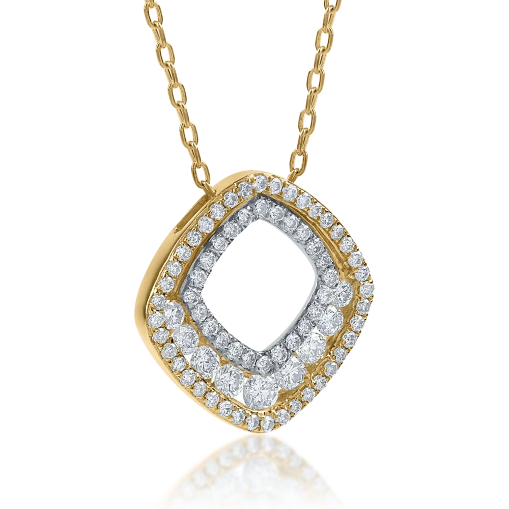 Lant cu pandantiv din aur galben cu diamante de 0.52ct - imagine 2