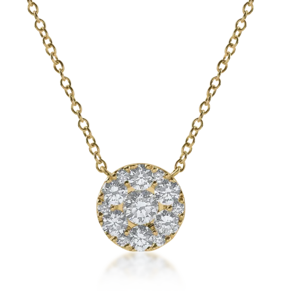 Lant cu pandantiv din aur galben cu diamante de 1.14ct