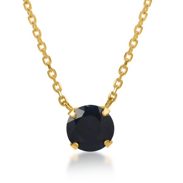 Lant cu pandantiv din aur galben cu safir albastru de 0.57ct