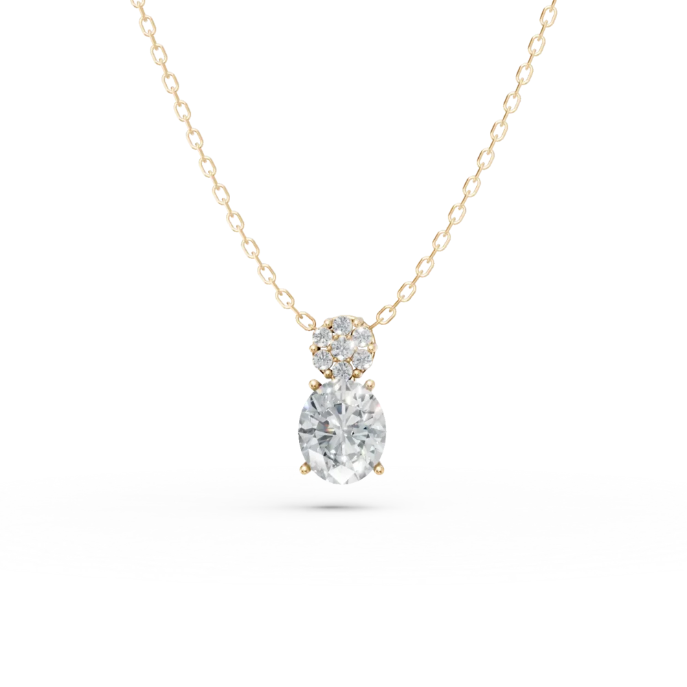 Lant cu pandantiv din aur galben cu zirconii