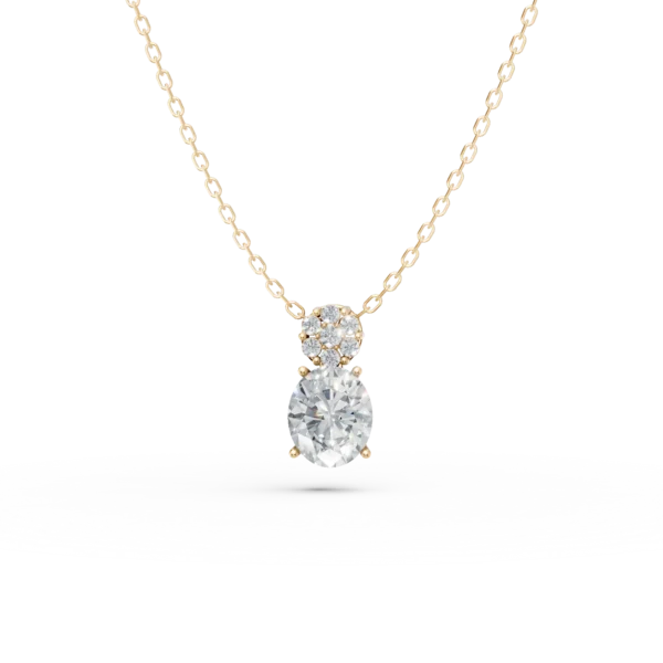 Lant cu pandantiv din aur galben cu zirconii