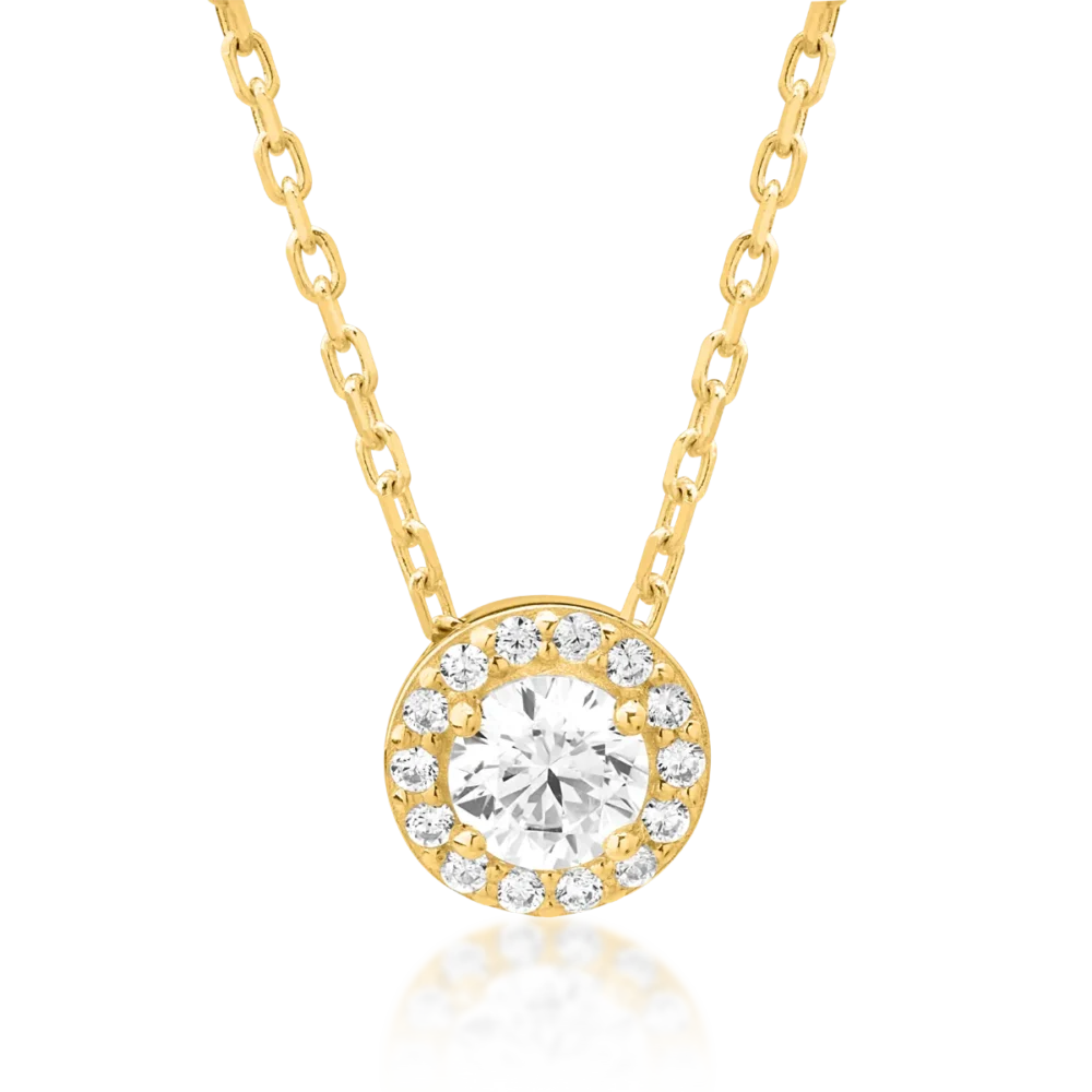 Lant cu pandantiv din aur galben