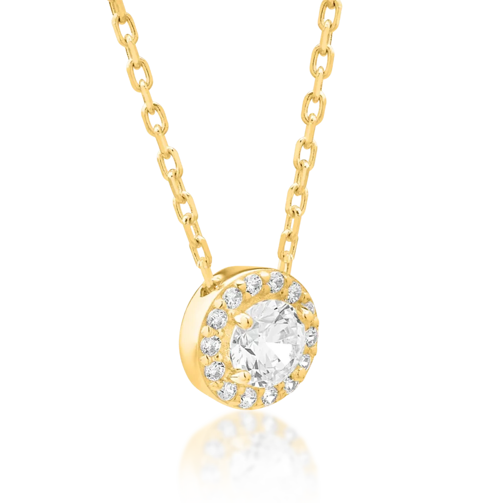 Lant cu pandantiv din aur galben - imagine 2