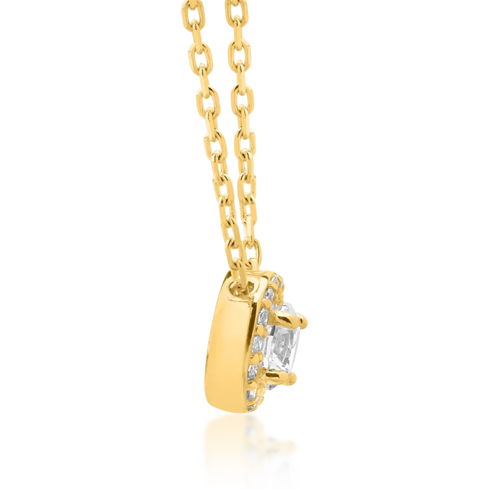 Lant cu pandantiv din aur galben - imagine 3