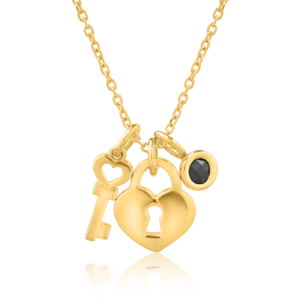 Lant cu pandantiv din aur galben