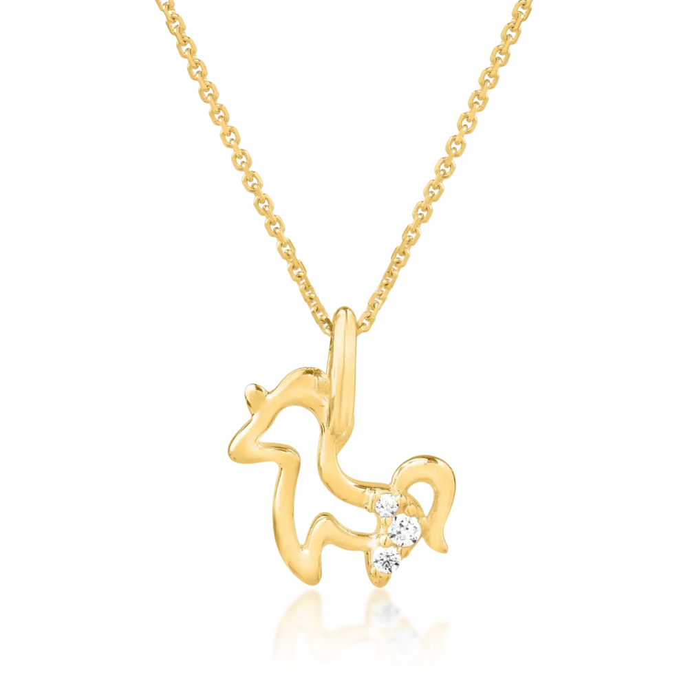 Lant cu pandantiv din aur galben