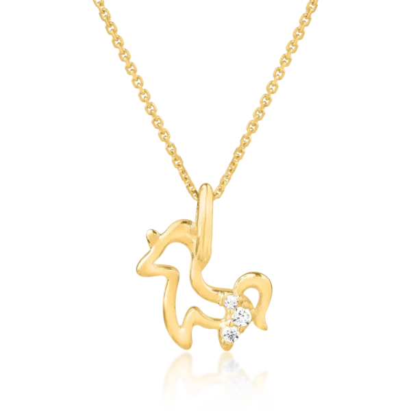 Lant cu pandantiv din aur galben