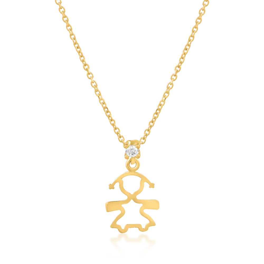 Lant cu pandantiv din aur galben