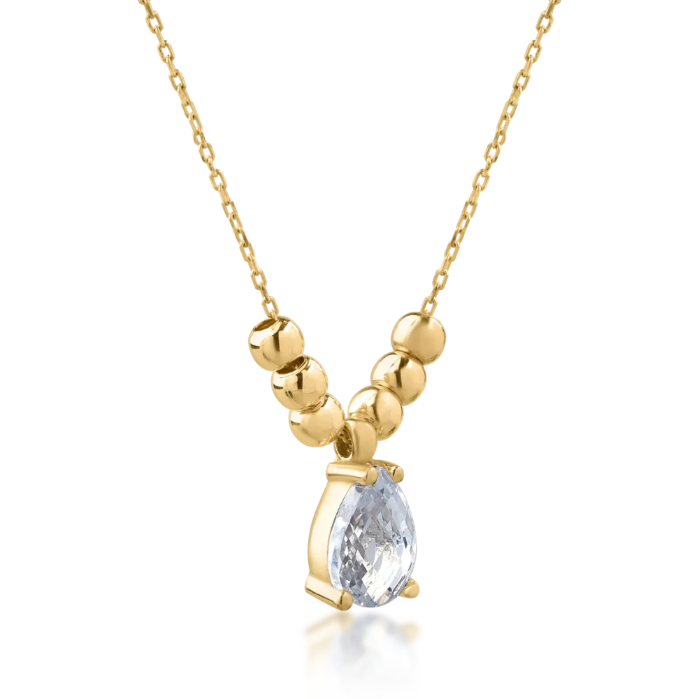 Lant cu pandantiv din aur galben - imagine 2