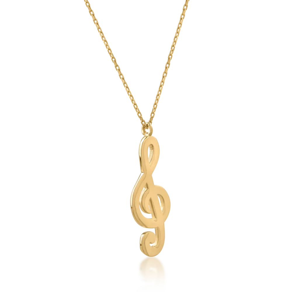 Lant cu pandantiv din aur galben - imagine 2