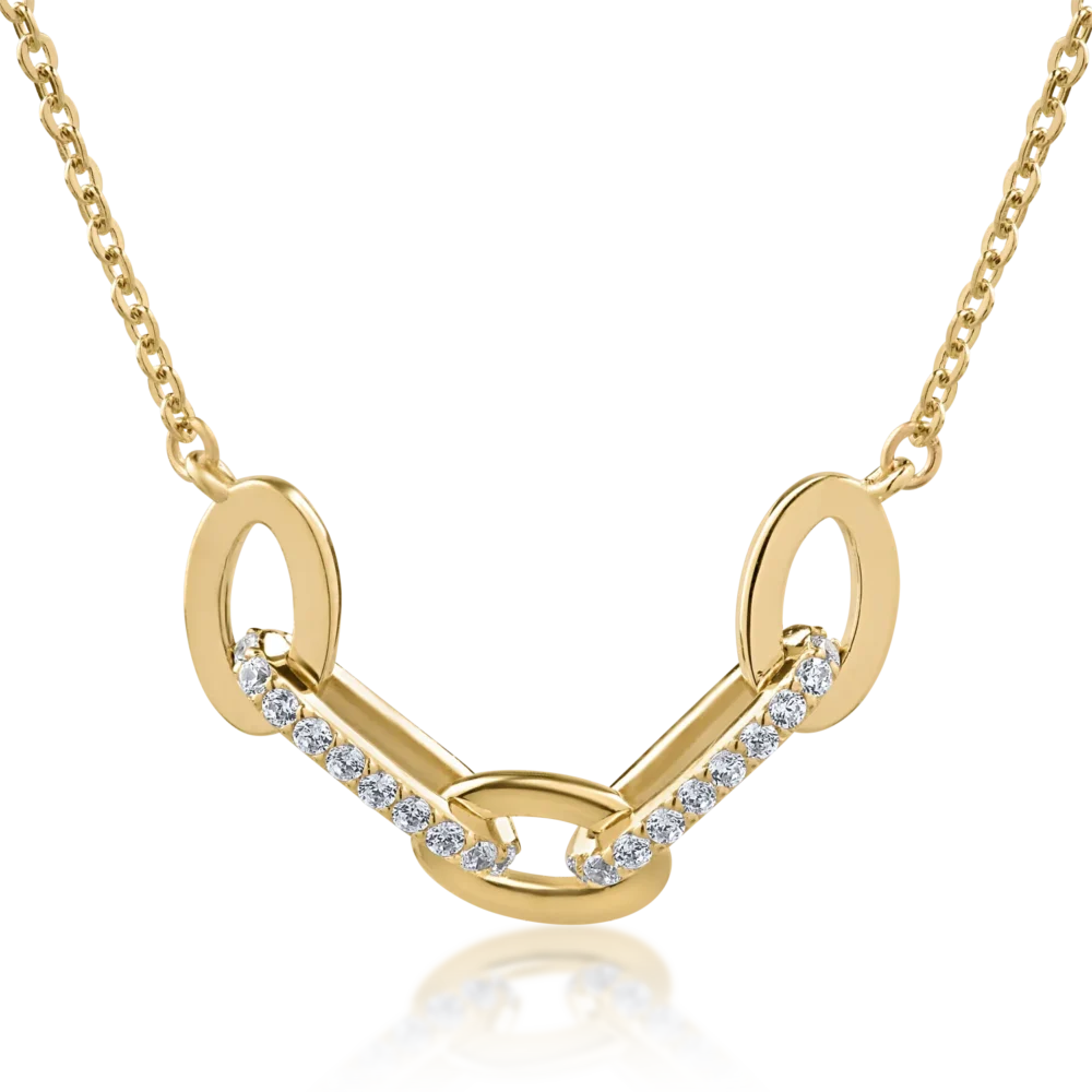 Lant cu pandantiv din aur galben