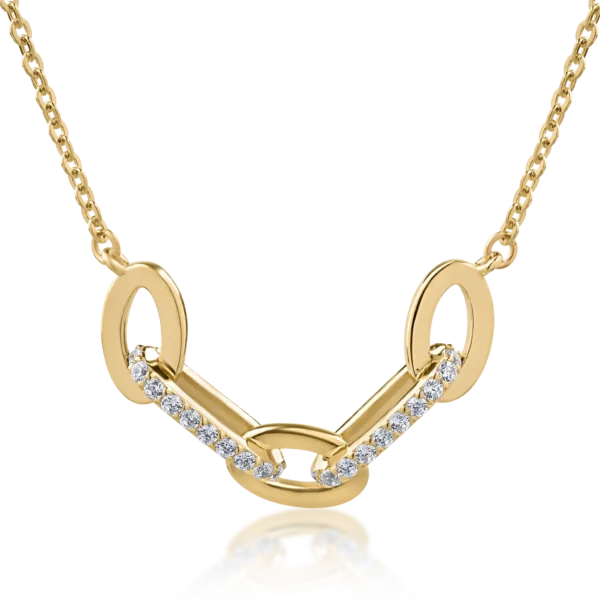 Lant cu pandantiv din aur galben