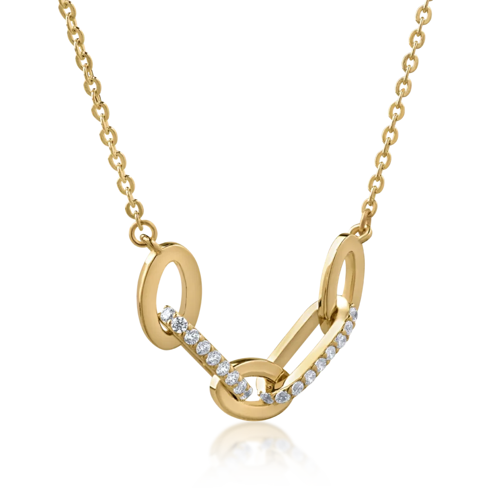 Lant cu pandantiv din aur galben - imagine 2