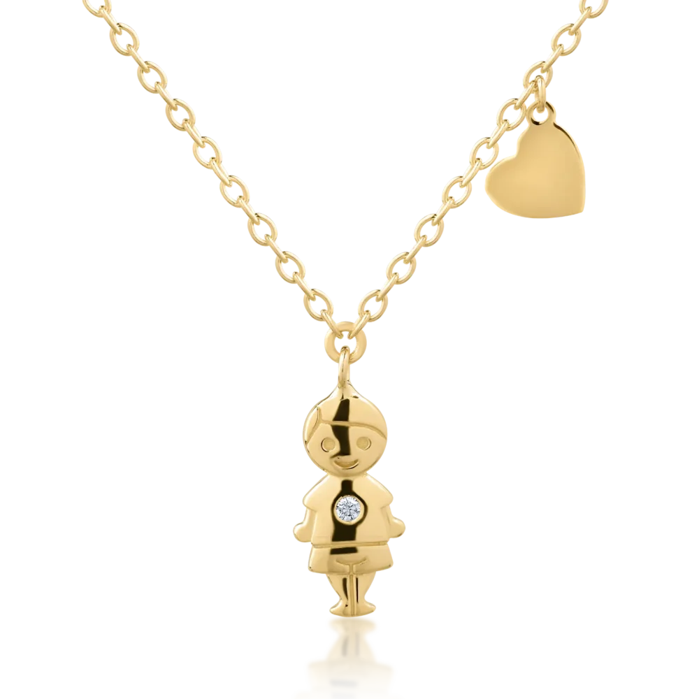 Lant cu pandantiv din aur galben