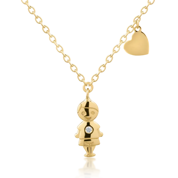 Lant cu pandantiv din aur galben