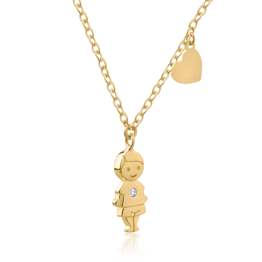 Lant cu pandantiv din aur galben - imagine 2