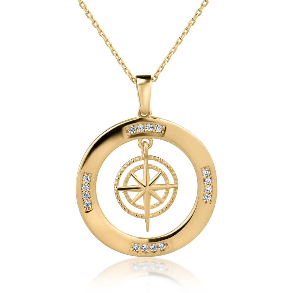 Lant cu pandantiv din aur galben