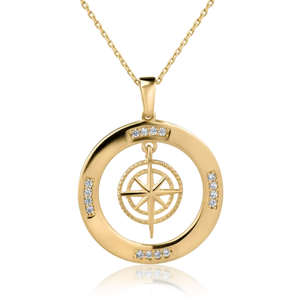 Lant cu pandantiv din aur galben