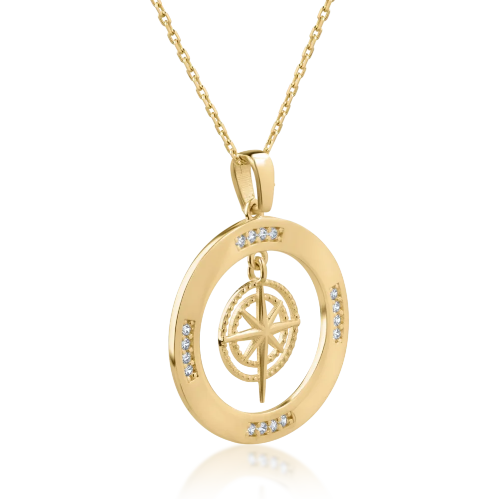 Lant cu pandantiv din aur galben - imagine 2